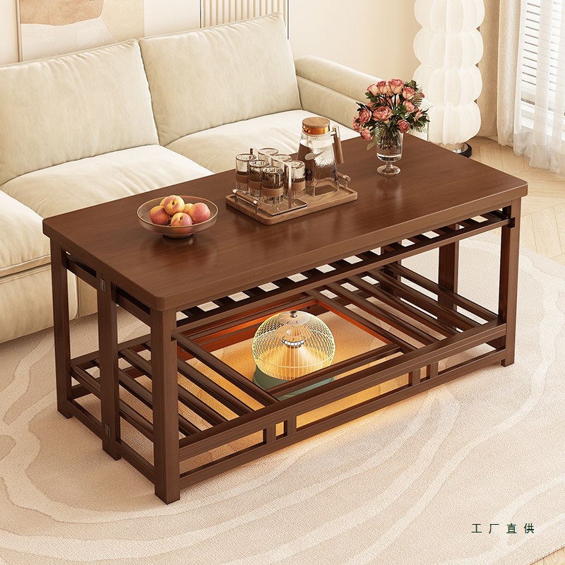 烤火桌子家用客厅湖南2026新款长方形可折叠餐桌简易冬季取暖茶几