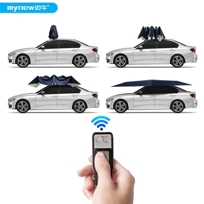 4.2m Mainiu Fully Semi-Automatic Mobile Car Awning Car Parasol Sun Protection Anti-Fall Object Roof Retractable Ceiling Cover (Car clothing) - navy-42-meters-fully-automatic