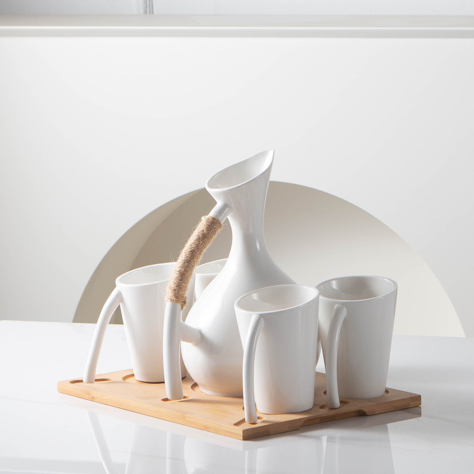 Cross-border ZAKKA wind cool kettle ceramic cup one pot four cups large capacity ceramic kettle set slanted water cup