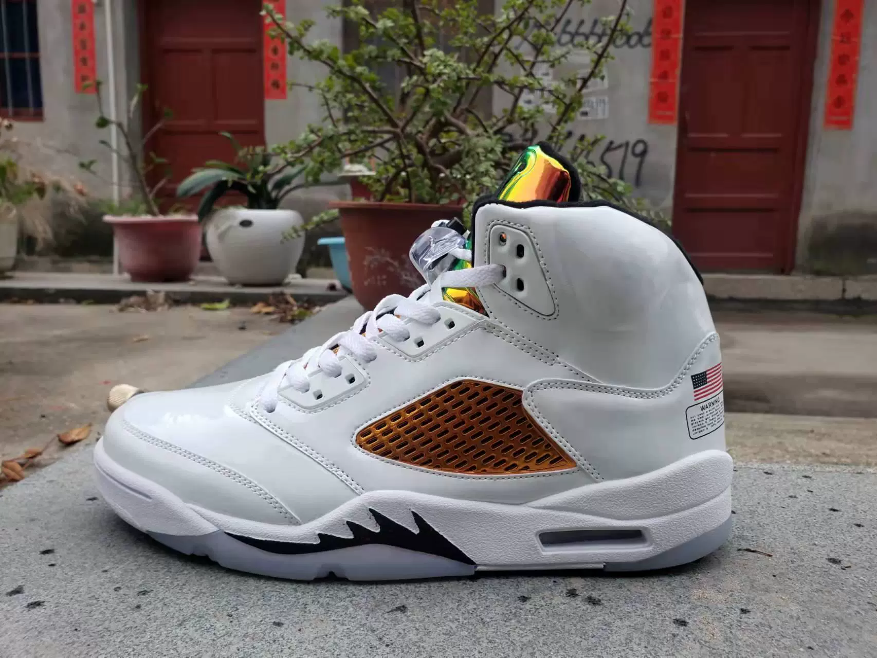 Putian Pure Original Shoes AJ5 White and Blue Candy Bull Chameleon Black Yellow Black Gray Mandarin Duck Qiao 5 Sports Men's and Women's Basketball Shoes