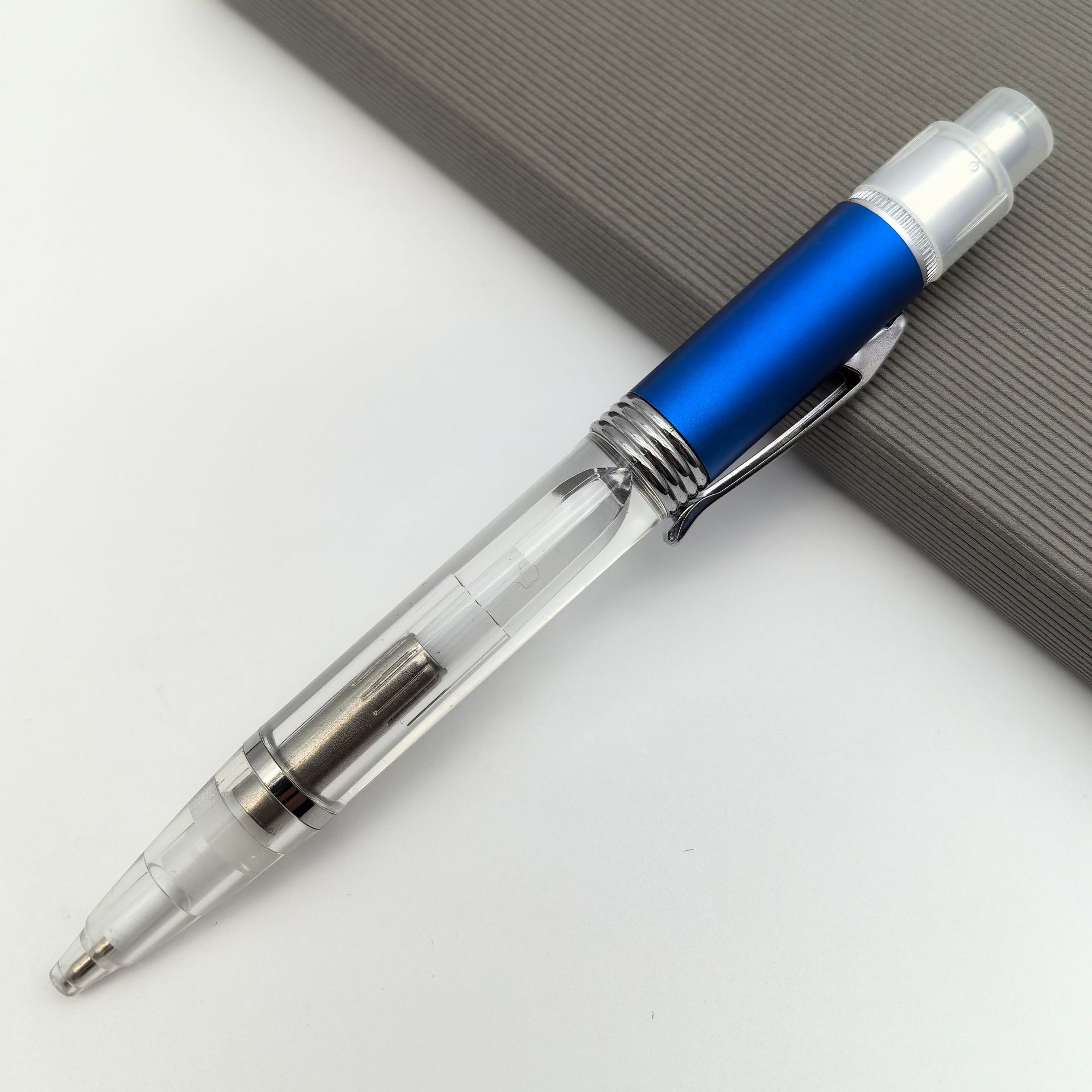 Lámpara de colores creativa bolígrafo publicitario acrílico material transparente imprimible bolígrafo LED de color