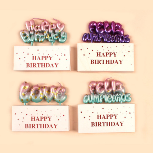 New mermaid warm English letters love happy birthday candle party supplies card cake candle