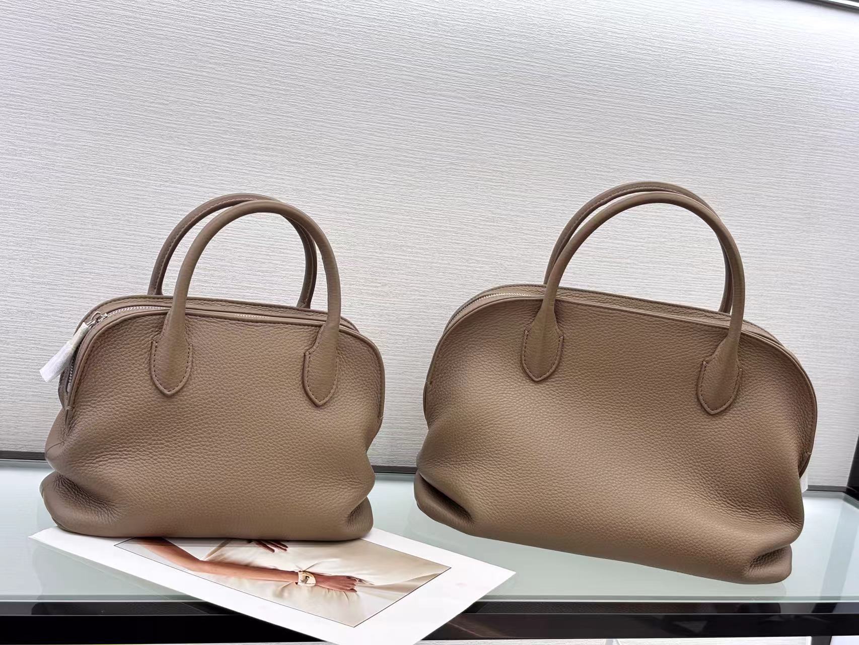 2026 Spring New Top Grain Cowhide Large Capacity Genuine Leather Tote Bag Commuter Shell Handbag For Women - Thumbnail 6