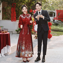 新中式马面裙婚服订婚礼服2024新款结婚新娘敬酒服套装红色马面裙