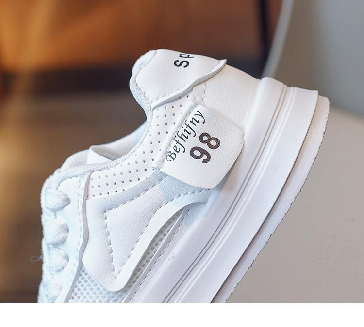 Sportskor för pojkar och flickor 2023 Nya Barn Vita Små Vita Skor Mesh Andas Studentbräda Skor Medium till_voghion.com
