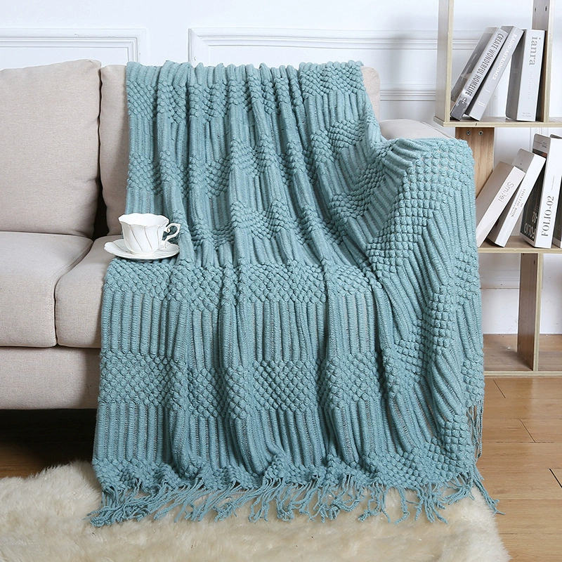 Duvet for sleep, knitted sofa, boho style