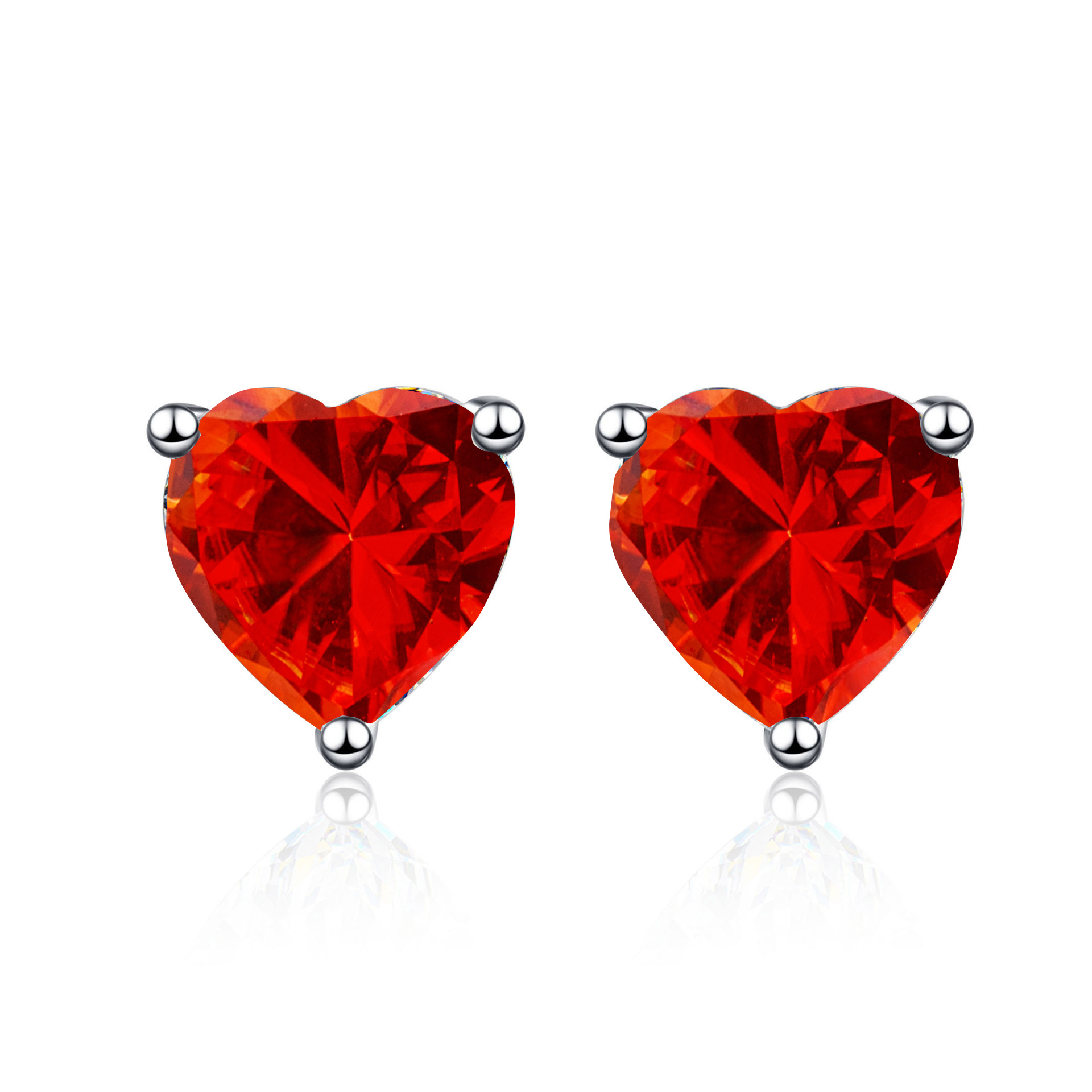 Multicolor de importación de moissanita en forma de corazón 1CT2CT plata esterlina simple moissanita en forma de corazón pendientes de diamante clásicos pendientes