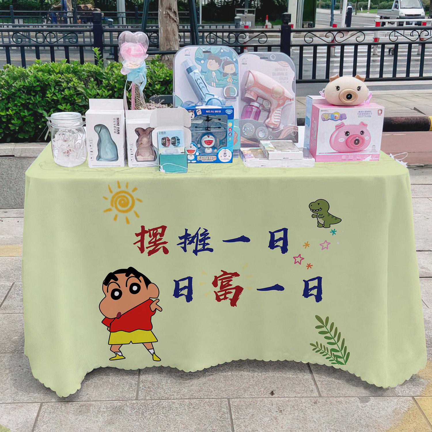 General + 1 estandos de mesa publicitaria