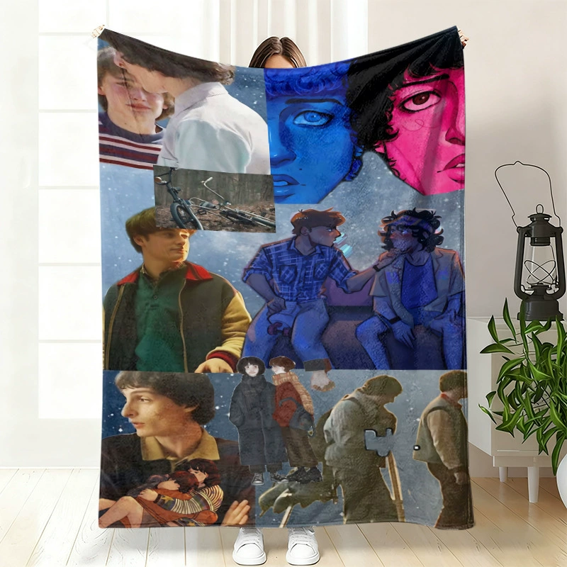 Плюшевая флисовая плед-одеяло BylerCP (в стиле Stranger Things), мягкий для отдыха, 70×100–150×200 см