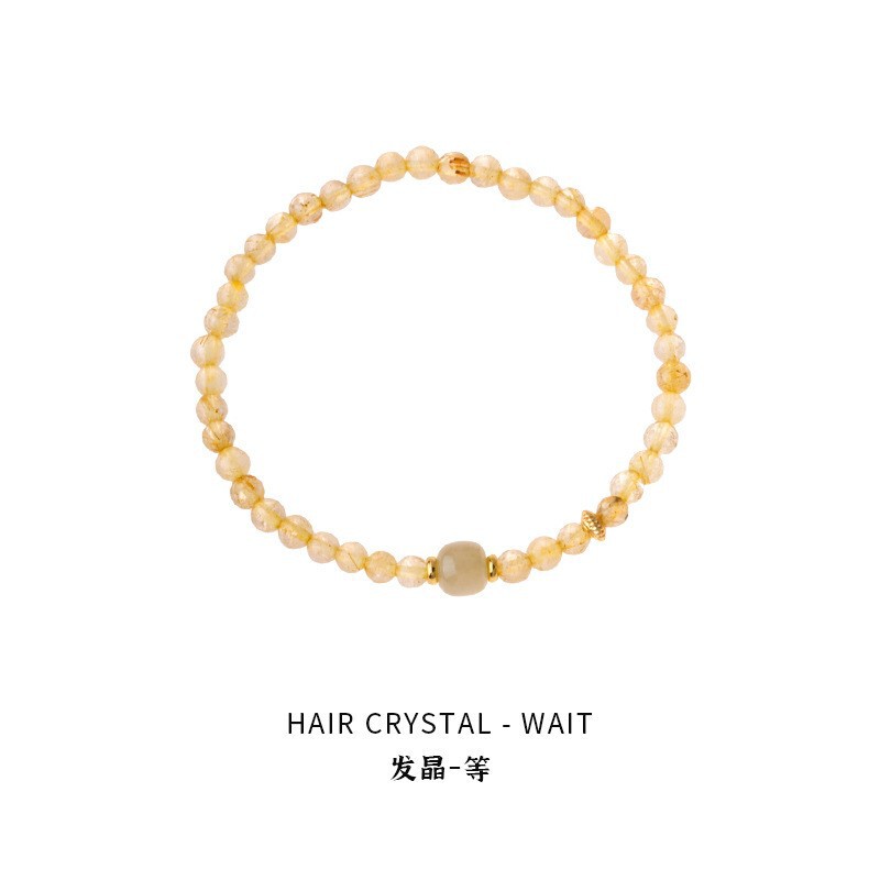 Hanluo~アクアマリンビーズプルブレスレット、ファッショナブルなニッチで絶妙な気質のブレスレット、軽い高級感、ハイエンドで多用途なハンドアクセサリー|undefined