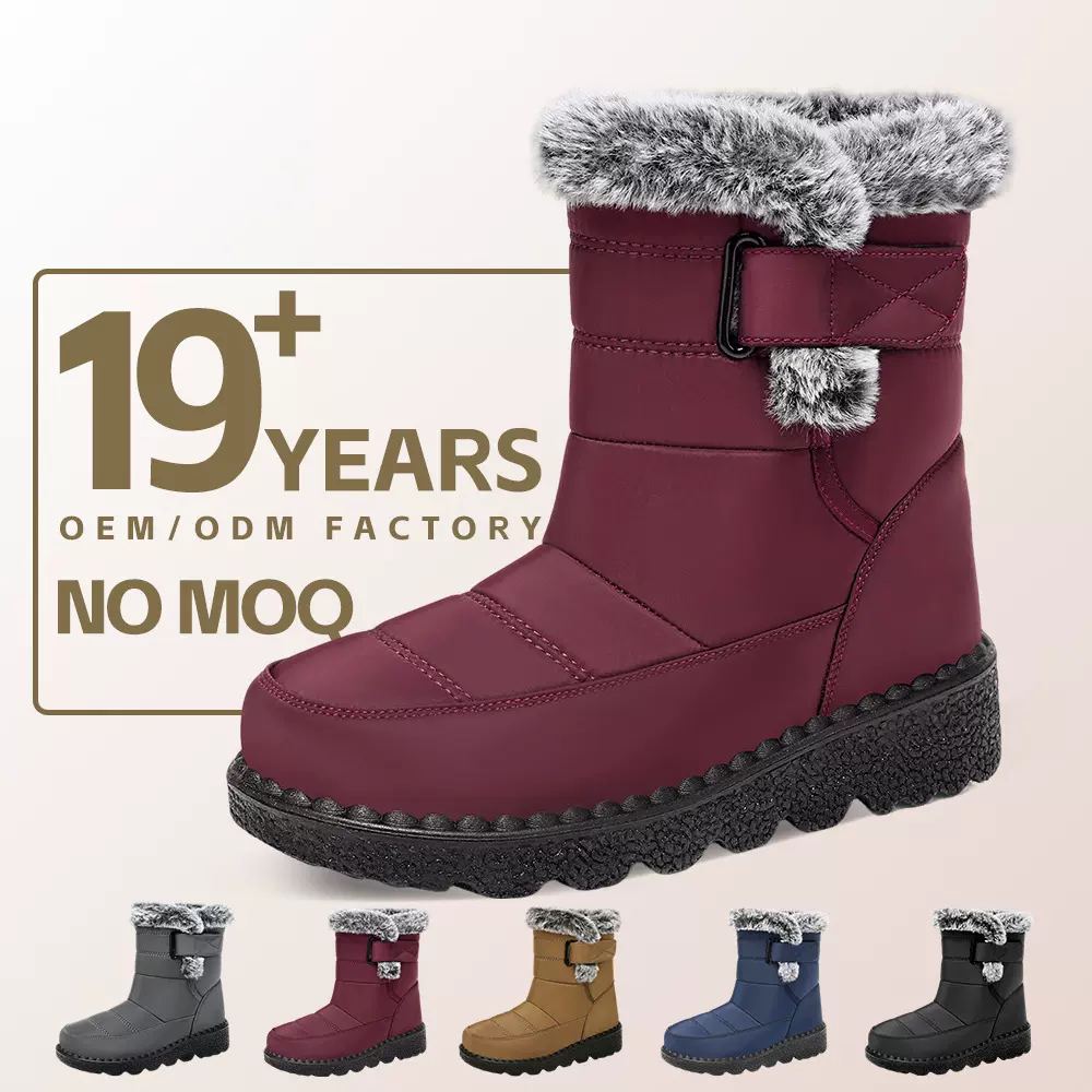 棉鞋冬季女跨境代发雪地靴大码聚氨酯女靴加厚棉靴防寒保暖长靴