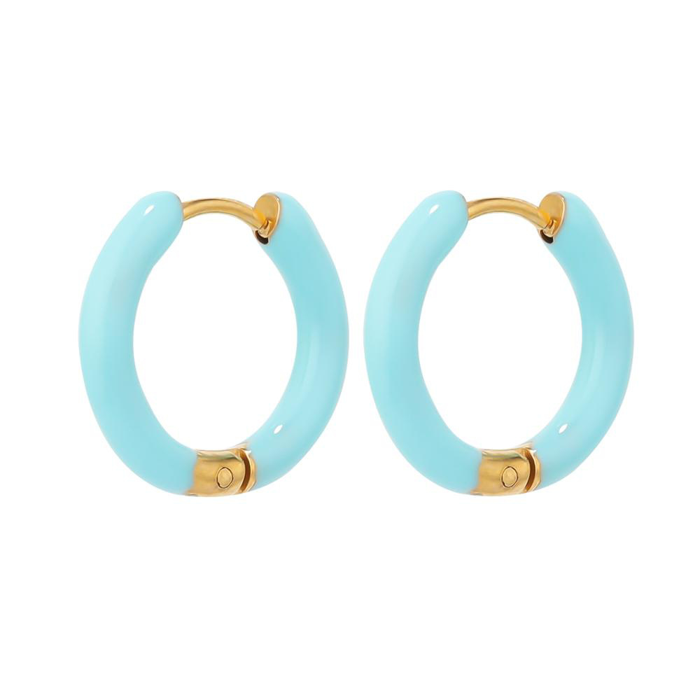 Transfronterizos multicolores de goteo de acero inoxidable 12mm personalidad aretes DIY aretes simples aretes por mayor