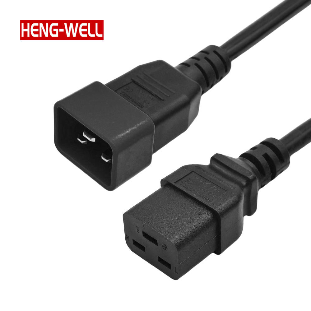 欧规  美规 C19电源线CE 250V 16A 3针插头C20连接器 延长线