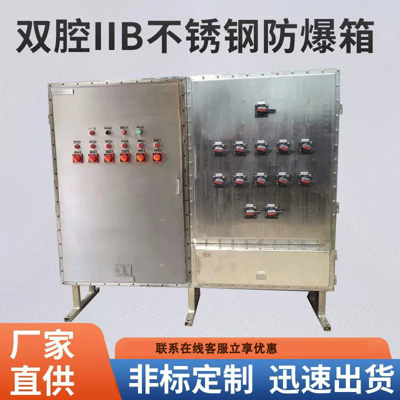 厂家加工双腔IIB不锈钢防爆箱 不锈钢材质双腔样式防爆配电箱