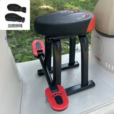 Electric Vehicle Child Seat, Electric Motorcycle Small Stool Seat, Foldable Footrest Seat, Detachable Fence Seat, Hot-Selling (Electric car child seat) - 507-black-single-seat-model-2-straps