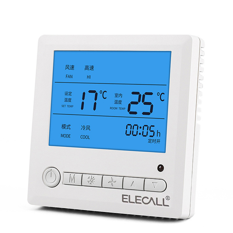 伊莱科EK8603FB中央空调液晶温控器控制面板风机通用不带遥控功能