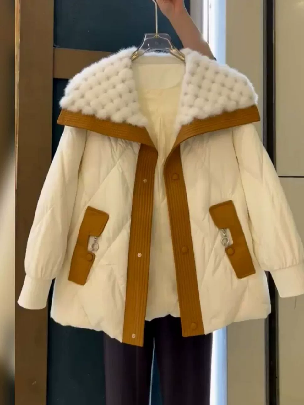 Зимний пуховик, корейский стиль, стиль Chanel, оверсайз, увеличенная толщина