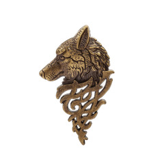 歐美復古飾品 個性時尚男士西裝領針扣 霸氣狼頭胸針別針領飾批發