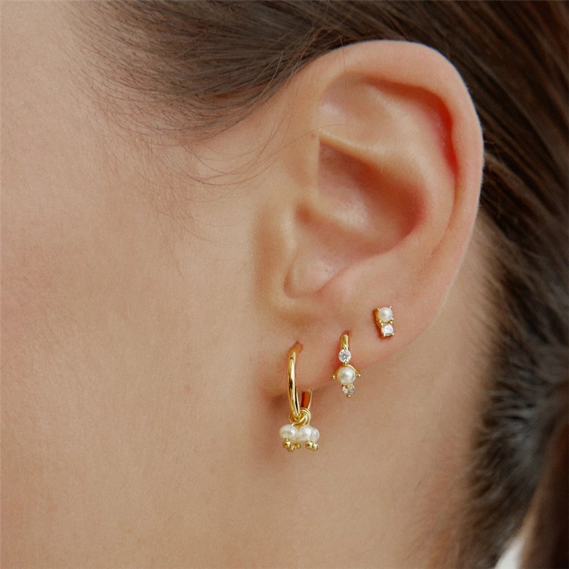 Style Ins Géométrique Argent Sterling Placage Zircon Des Boucles D'oreilles 1 Paire display picture 22