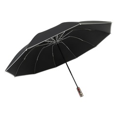 三つ折り機械自動黒ゴム日除け傘日焼け止めスプリングバック防止折り畳み逆傘ギフトボックス男性ビジネス晴れ傘