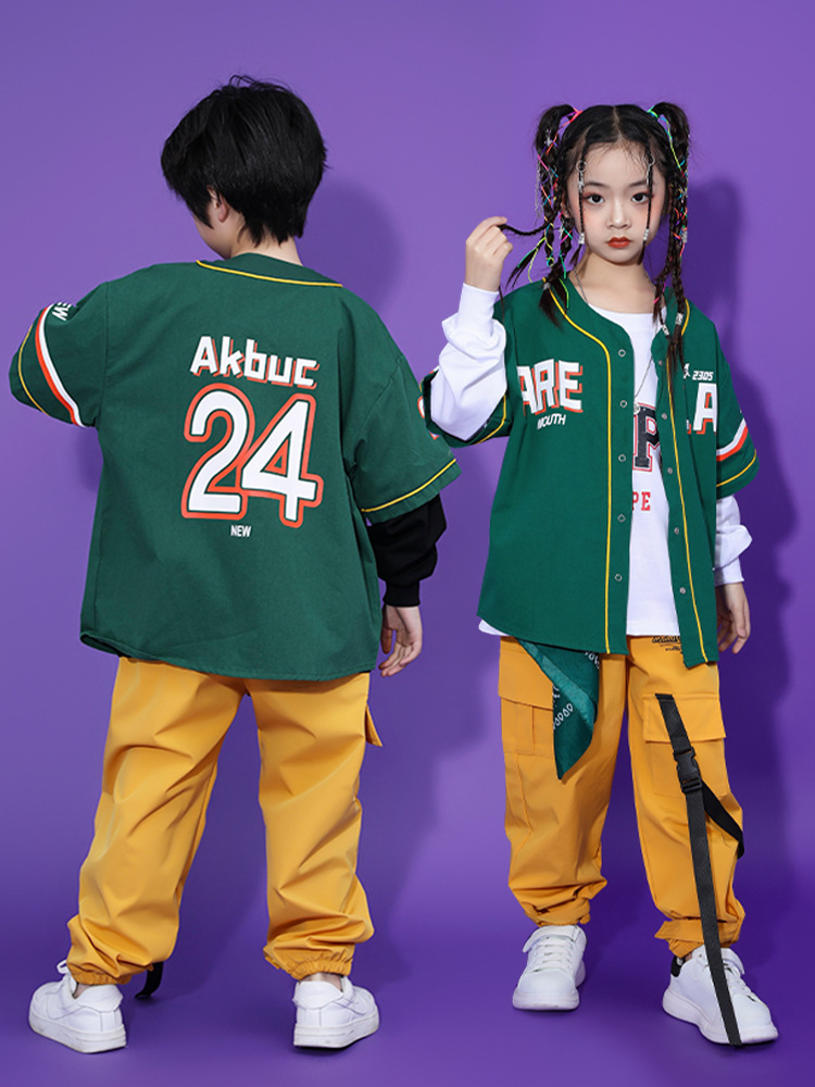 潮牌兒童街舞服裝男童嘻哈走秀套裝女童裝爵士舞hiphop演出服潮裝
