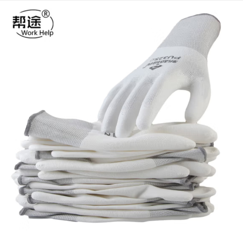 PU 코팅 손바닥 L 흰색 회색 가장자리(Bangtu)