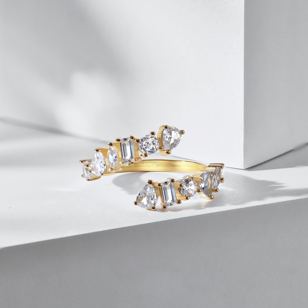 6g Weight Zircon Inlay Material Rings Classification 5, 9, Adjustable Ring Size 1 Piece Quantity Holiday, Daily Occasion 925 Sterling Silver Material Geometric Pattern Women's Gender Plating, Inlay Design Basic, Modern Style, Classic Style Style 925 Sterling Silver Zircon Geometric Rings 39