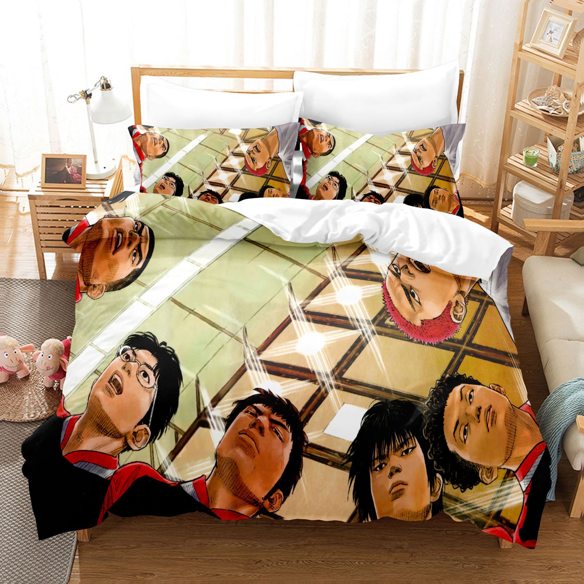 Three dimensional duvet cover with down