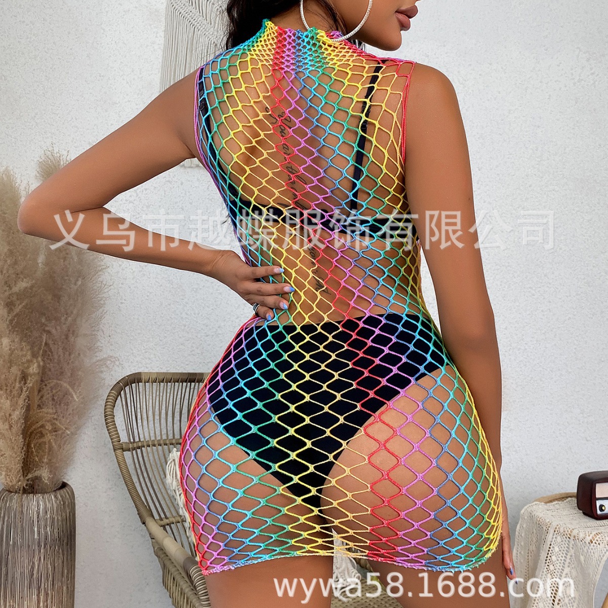 Benzy sexy ropa interior comercio exterior nuevo arco iris sexy ropa de red comercio exterior perspectiva de seducción colorida YDC15