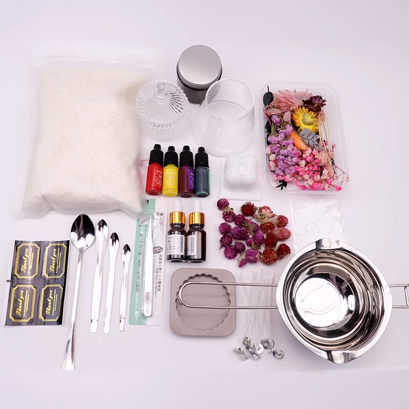 Paquete de materiales de vela DIY herramientas de copa de vela hechas en casa materia prima red salón de rojo grupo de actividad de construcción de paquetes creativos