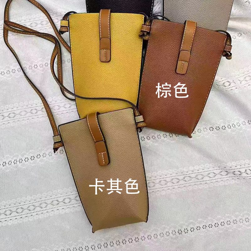 2024 verano teléfono móvil bandolera mujer estilo ins color de contraste billetera vertical todo fósforo cuero PU mini bolso bolso para teléfono móvil