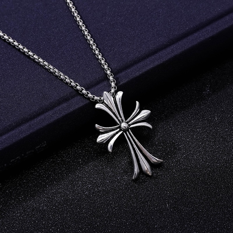 Chrome Hearts Cross Necklace Titanium Steel Silver
