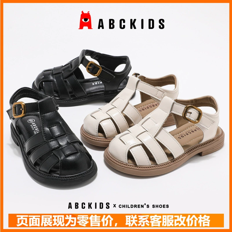 ABCkids Сандалии для девочек лето 2025 новый детский принцесса Баотоу обувь маленькая девочка мягкая подошва римская обувь
