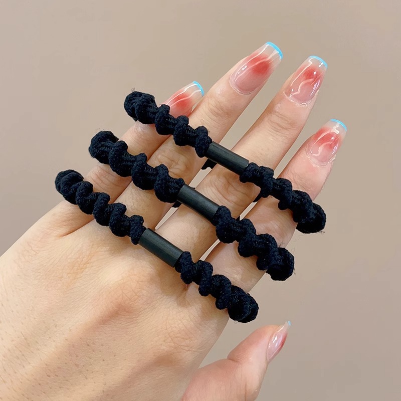 Cuerdas de cabeza de alta elasticidad duradera niñas delicadas anillo de cabello de alta calidad cuerdas de cabello de cola de caballo atadas de cabello correa cubierta de cuero