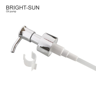 Customized Production of Press Makeup Remover Oil Pump Head Glossy Uv Long Mouth Clip Pump 24 Teeth Plastic Press Pump Head