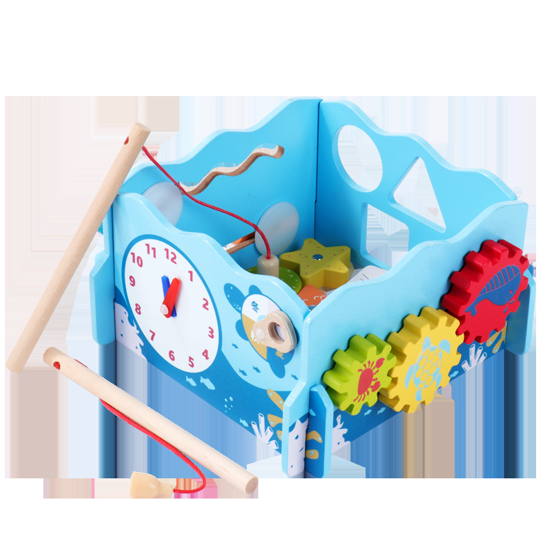 Children's kindergarten Enlightenment Wooden Five Magnetic Fishing…