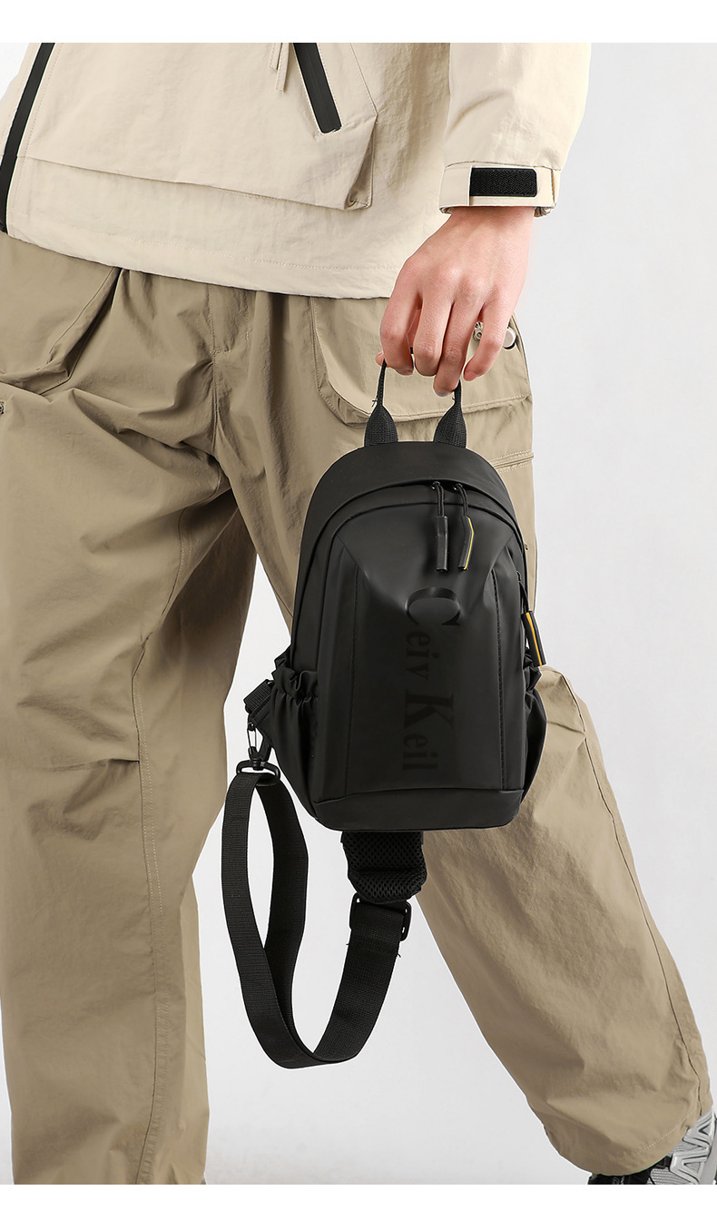 Cross-border waterproof bag, casual and fashionable crossbody bag, men's sports chest bag, multi-functional backpack, large-capacity single-shoulder bag undefined