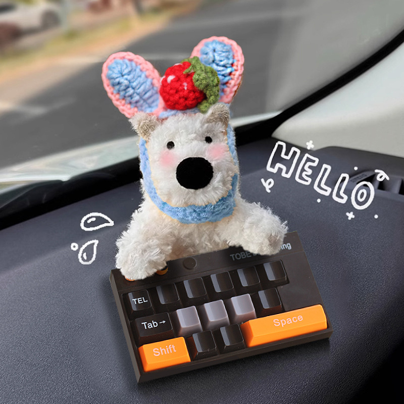 Tarjeta de estacionamiento temporal del automóvil lindo West Highland Puppy Keyboard Teléfono del automóvil Número de matrícula Decoración del automóvil Mover el automóvil