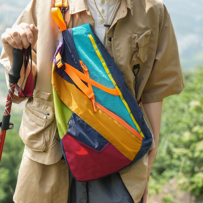 Color Block Lightweight Outdoor Travel Nylon Backpack 3