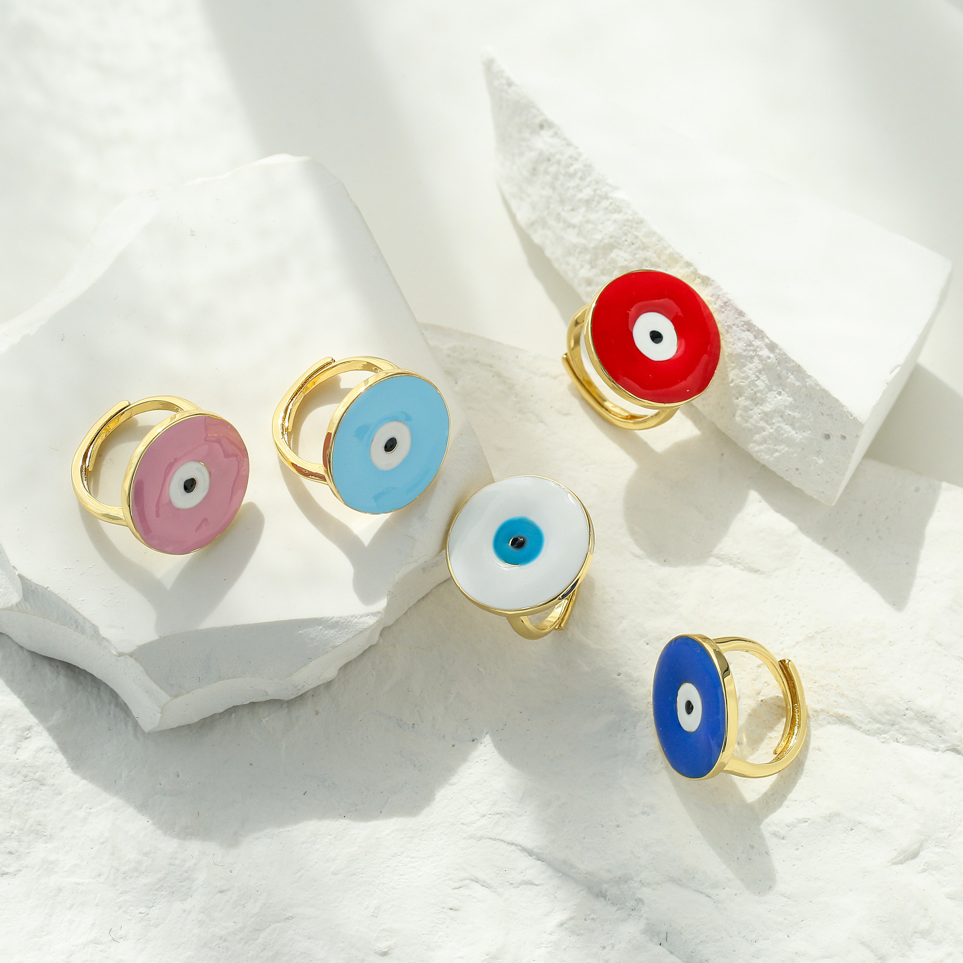 Fashion Geometric Devilu0027S Eye Open Ring Copper Rings