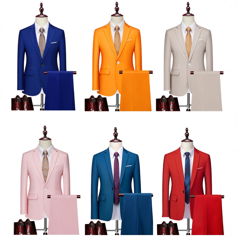 Foreign Trade Cross-Border Suit Two-Piece Men's Oversized Photo Studio Wedding Dress Suit Orchestra Performance Emcee Formal Wear Men Foreign Trade Cross-Border Suit Two-Piece Men's Oversized Photo Studio Wedding Dress Suit Orchestra Performance Emcee Formal Wear Men