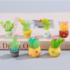 マイクロ風景ミニチュアサボテン鉢植え diy 樹脂工芸品アクセサリーデスクトップクリエイティブ小さな装飾品車の振り子