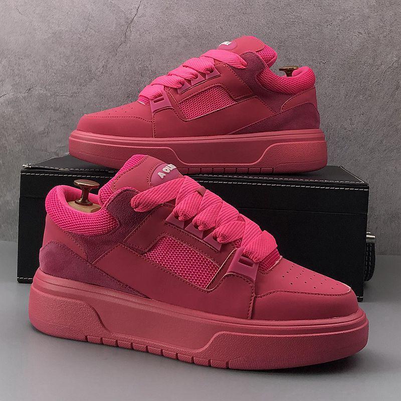 Little White 2024 Summer New Breathable Mesh Thick Sole Elevated Sports and Casual Board with Internet Red Same Style_voghion.com