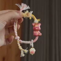 Жидкий большой лак медведь Радужный камень кошачий кошачий коготь, Бодхиген маленький цветок ручной веревки браслет Seiko ручной работы