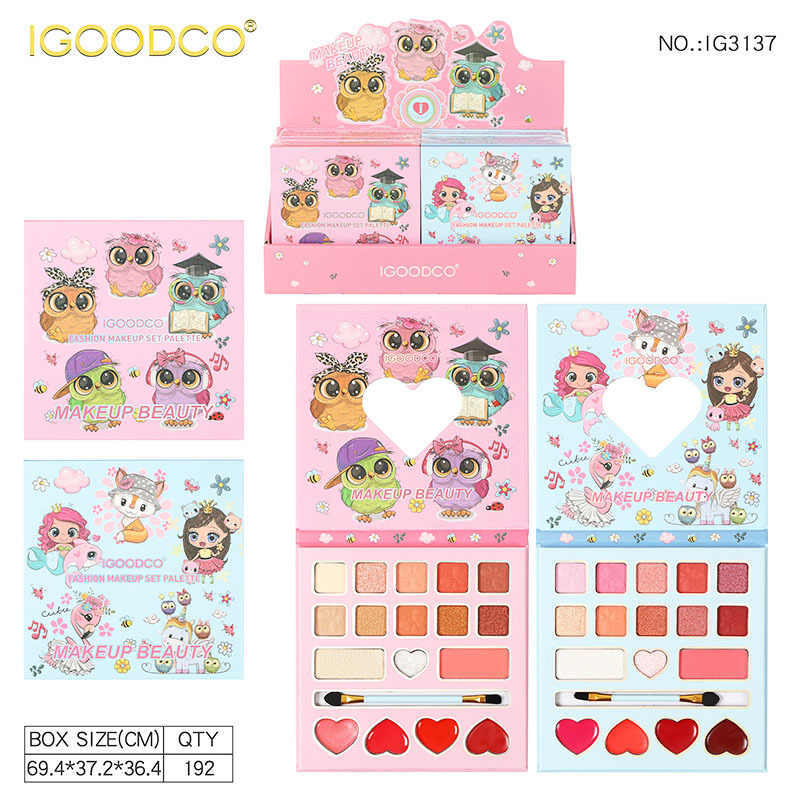 Comercio exterior transfronterizo nuevo diseño multicolor de dibujos animados encantador maquillaje de placas cos novato escalera cepillo espejo stock