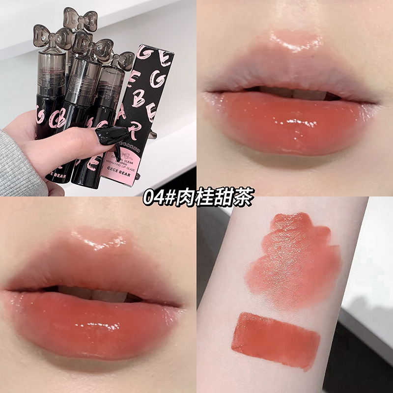 Gegebear Crystal Dudu Water Light Lip Glaze para sostener el maquillaje, no es fácil de desvanecer, espejo blanco, esmalte de labios, lápiz labial, brillo de labios transfronterizo