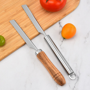 Commercial stainless steel shaving knife blade-free vegetable market shaving pig hair wooden handle clip shaving scraper rack kitchen gadgets