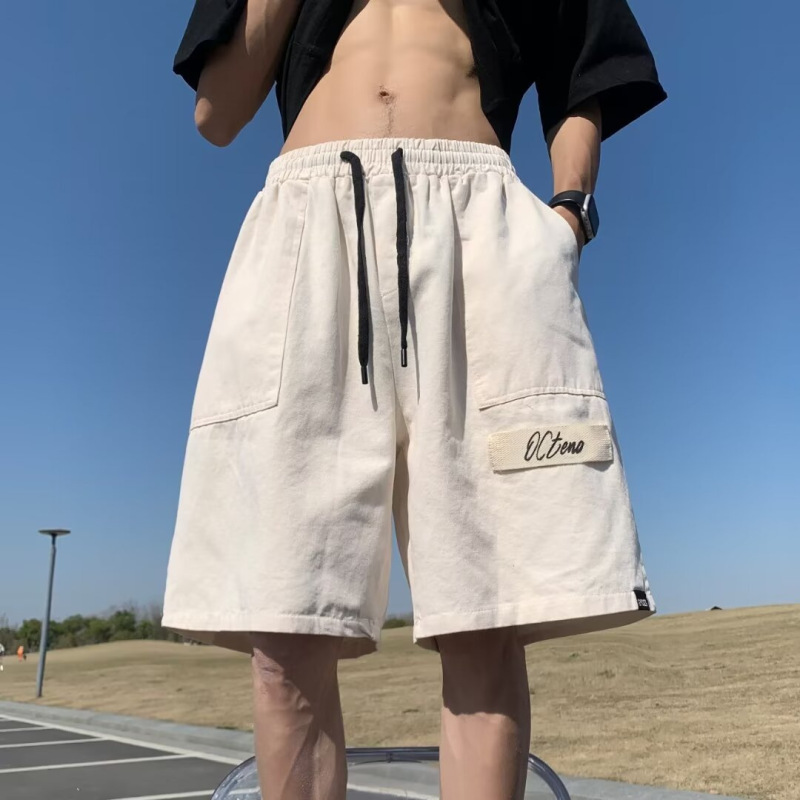 Summer New Stylish Japanese Casual Five-Point Pants Men's Trendy Hong Kong Style Loose Mid-Length Cotton Cargo Shorts Summer New Stylish Japanese Casual Five-Point Pants Men's Trendy Hong Kong Style Loose Mid-Length Cotton Cargo Shorts