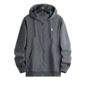 Zipper style dark gray white label
