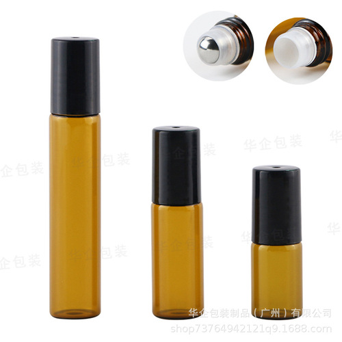 3ml brown roller ball essential oil bottle 5ml brown perfume ball bottle 10ml glass sample bottle